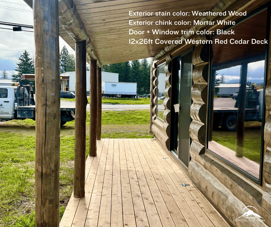 Tiny Log Home with Covered Deck