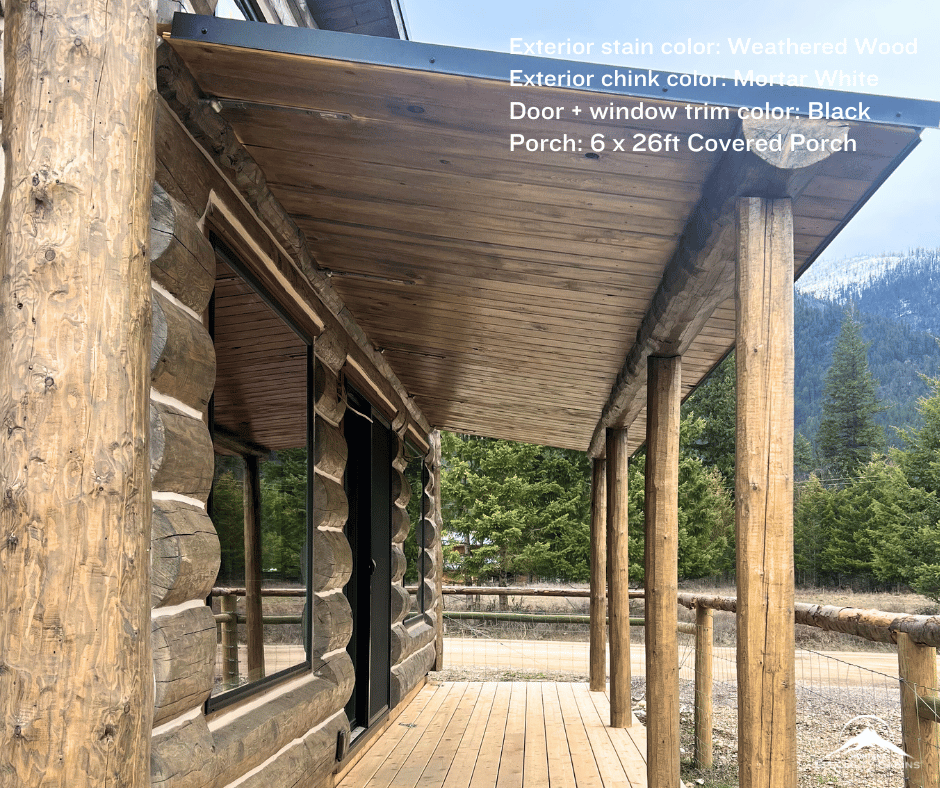 6x26ft Covered Porch with Western Red Cedar Deck