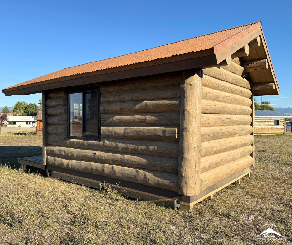 12x16 Elk Creek Weathered Wood Cabin with Covered Porch