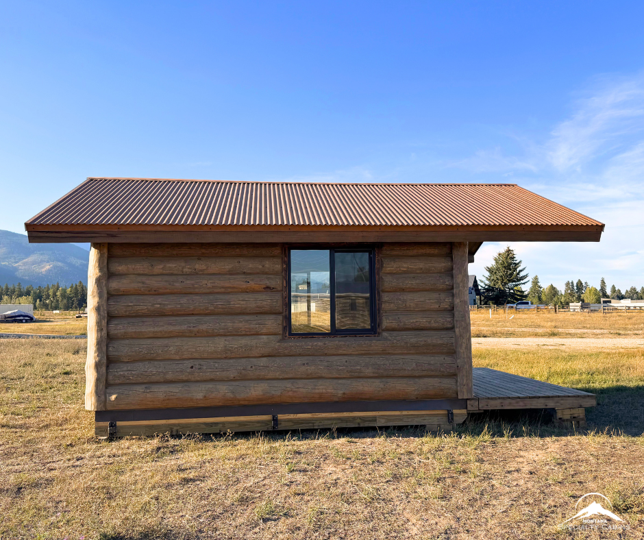 12x16 Elk Creek Weathered Wood Cabin with Covered Porch