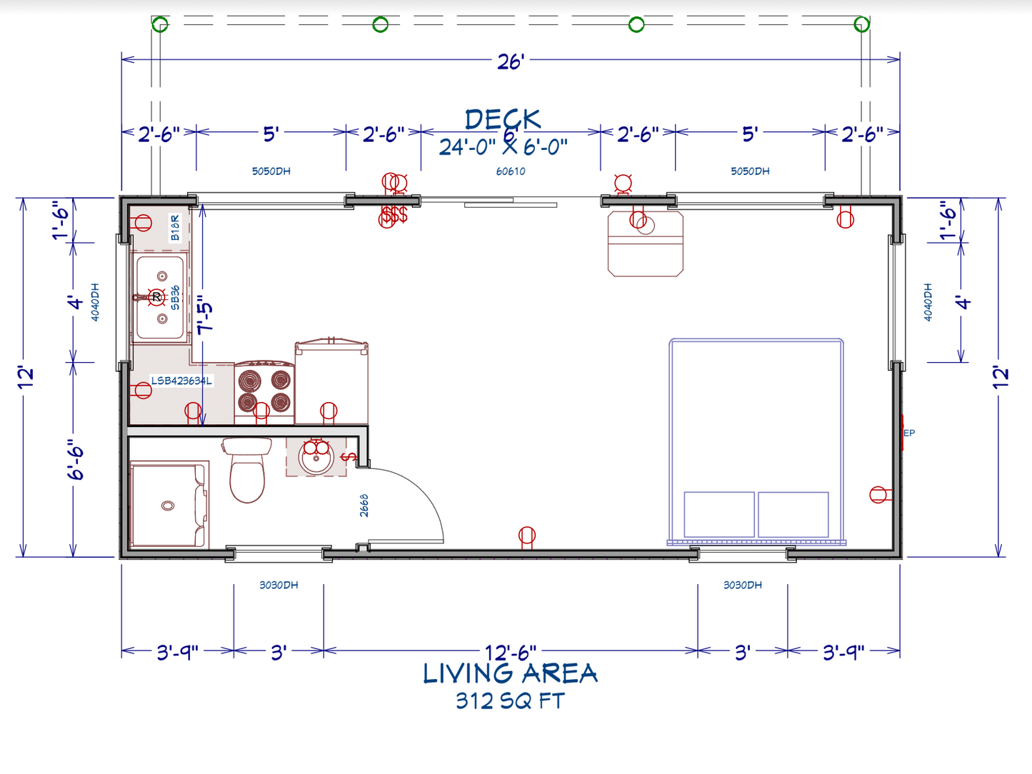Grey Wolf Log Cabin 12x26ft: Move-In Ready Black Window Pkg Upgrade + Rich Mahogany Exterior