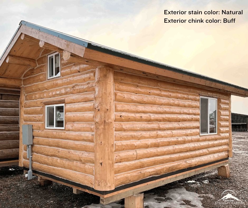 Log Cabin, Clear Exterior Stain, Buff Chinking