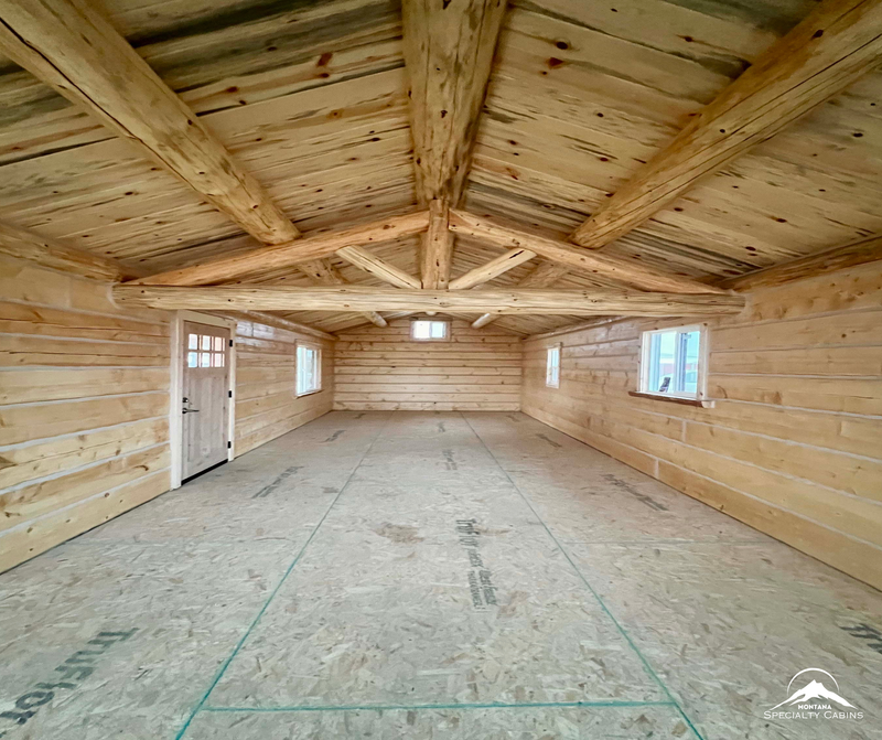 Spacious interior layout with vaulted ceiling and timber beam details