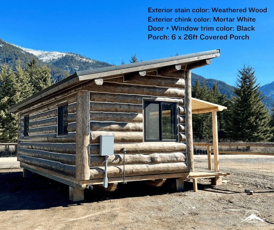 Turn-Key 12x26 Log Cabin with Weathered Wood Sashco Stain 