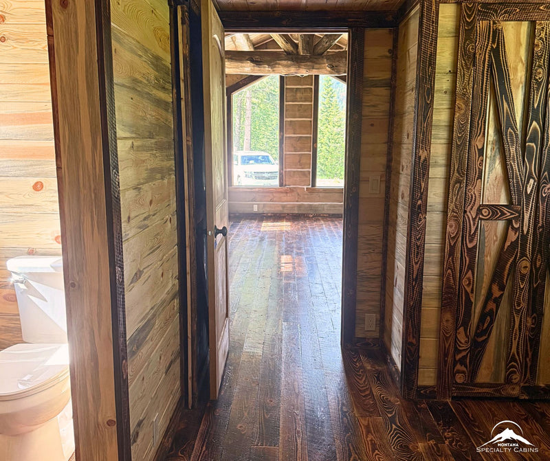 Interior hallway with rustic finishes