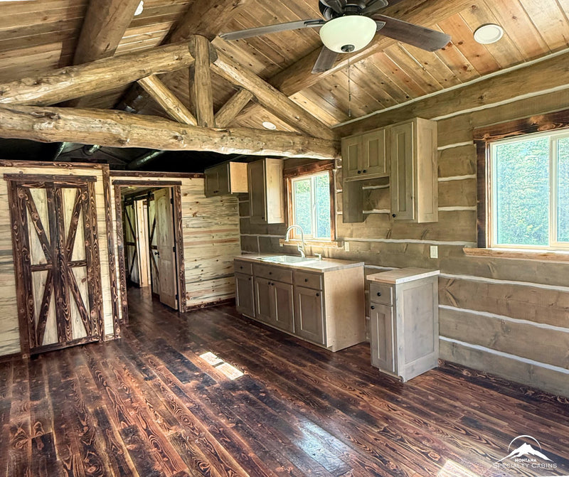 Open kitchen and living area