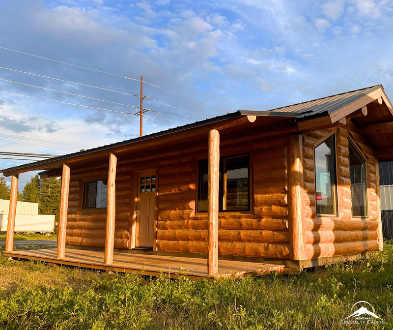 Bison View 12×30 front porch in warm evening light