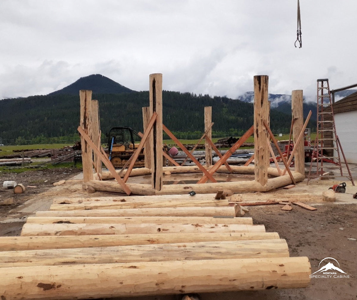 14ft Octagon Lodgepole Log Gazebo: Handcrafted Montana Centerpiece