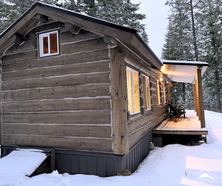 Arctic Fox Cabin: 12x30: Wraparound Western Red Cedar Deck