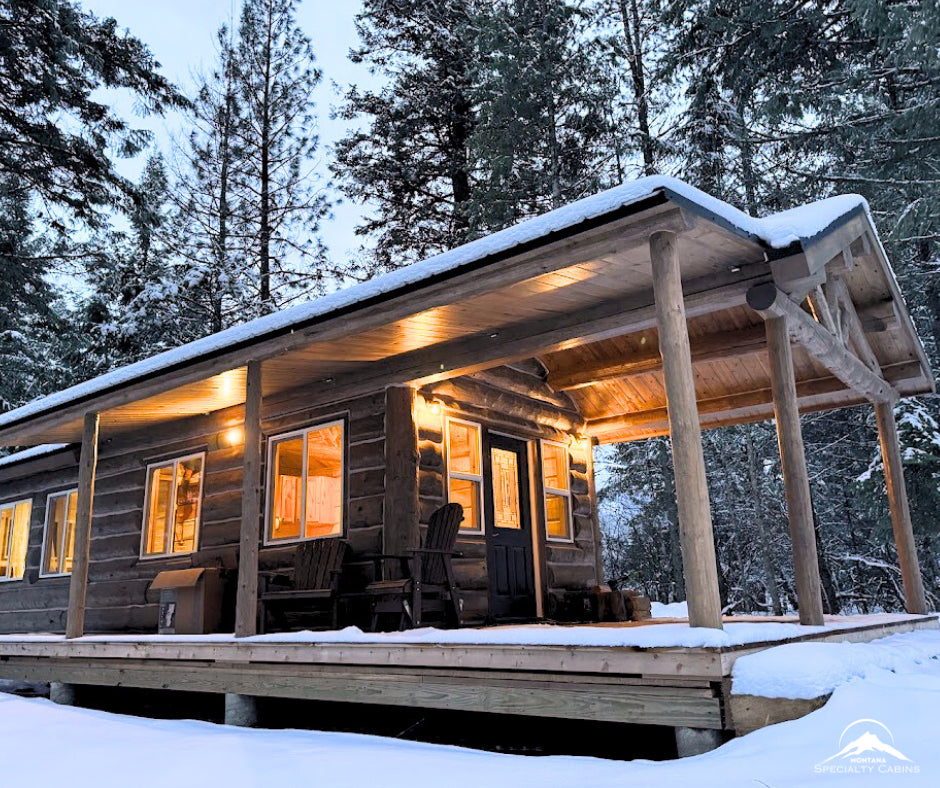 Arctic Fox Cabin: 12x30: Wraparound Western Red Cedar Deck