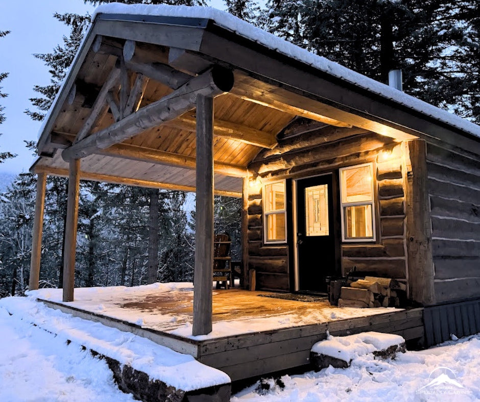 Arctic Fox Cabin: 12x30: Wraparound Western Red Cedar Deck