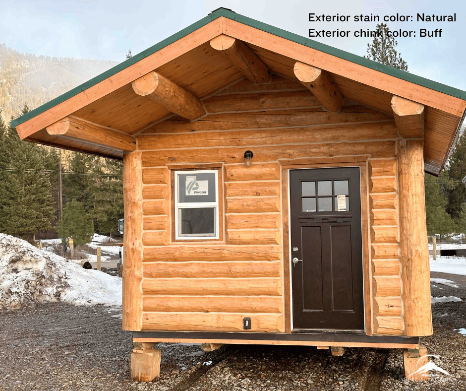 Log Cabin, Clear Exterior Stain, Buff Chinking