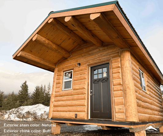 Log Cabin, Clear Exterior Stain, Buff Chinking