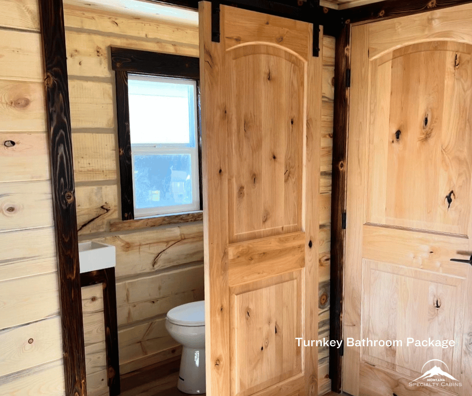 Tiny Home Log Cabin Bathroom