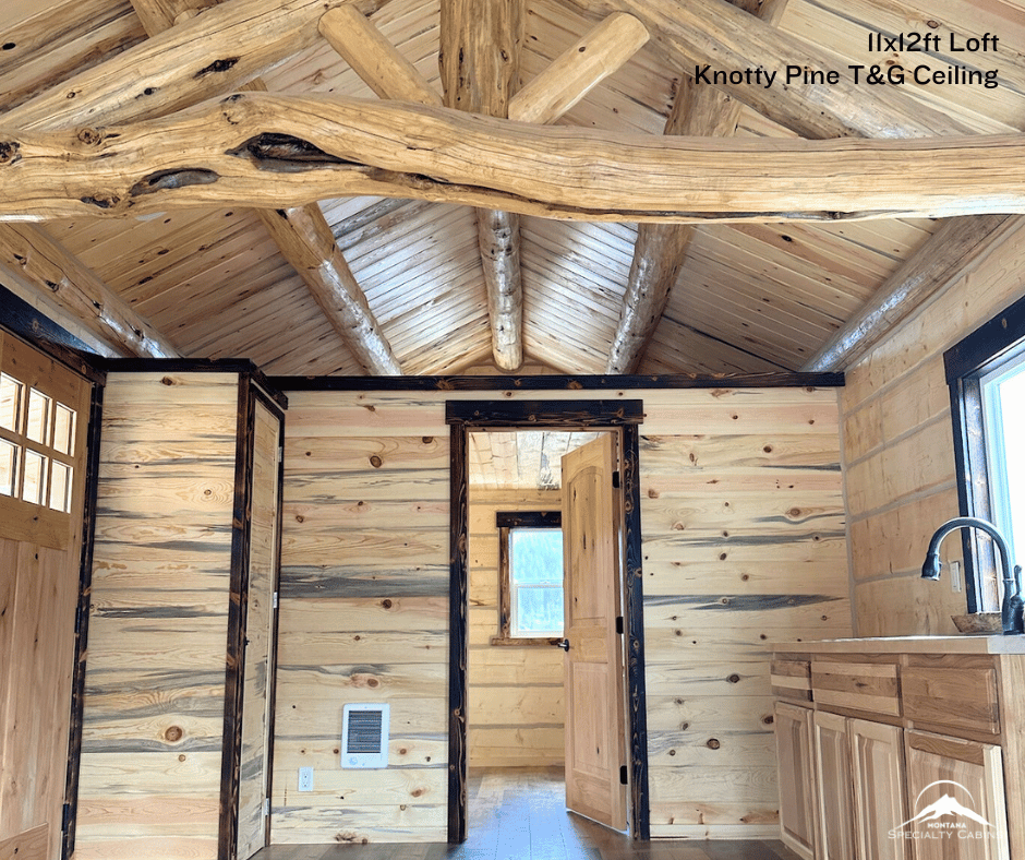 12x11ft Loft in Log Cabin Tiny Living
