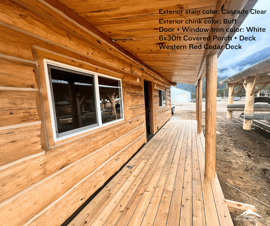 Western Red Cedar Deck 6x30ft Log Cabin Living